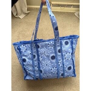 Star Medallion Fringe Canvas Tote Bag Blue Roller Rabbit x Target NWT Beach
